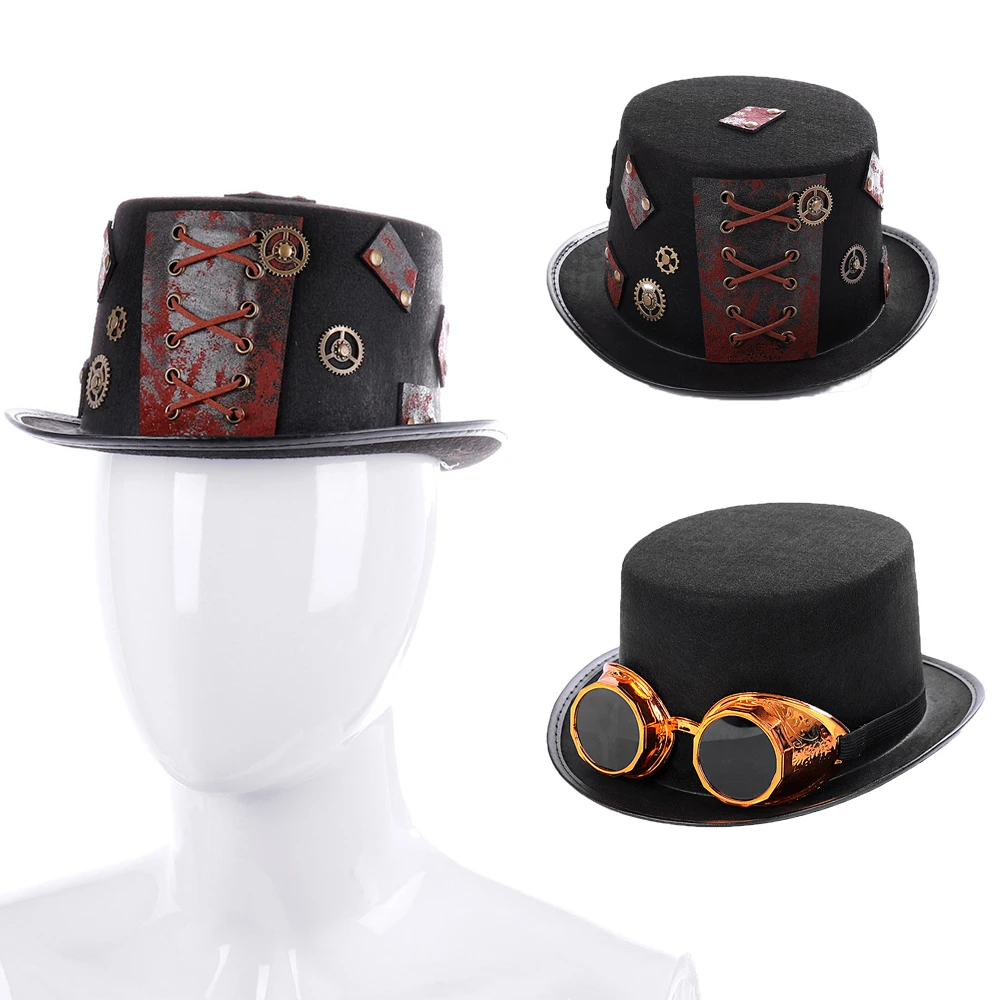 Party Hat Steampunk Gear Mini Hat Retro Hair Clip for Cosplay Party