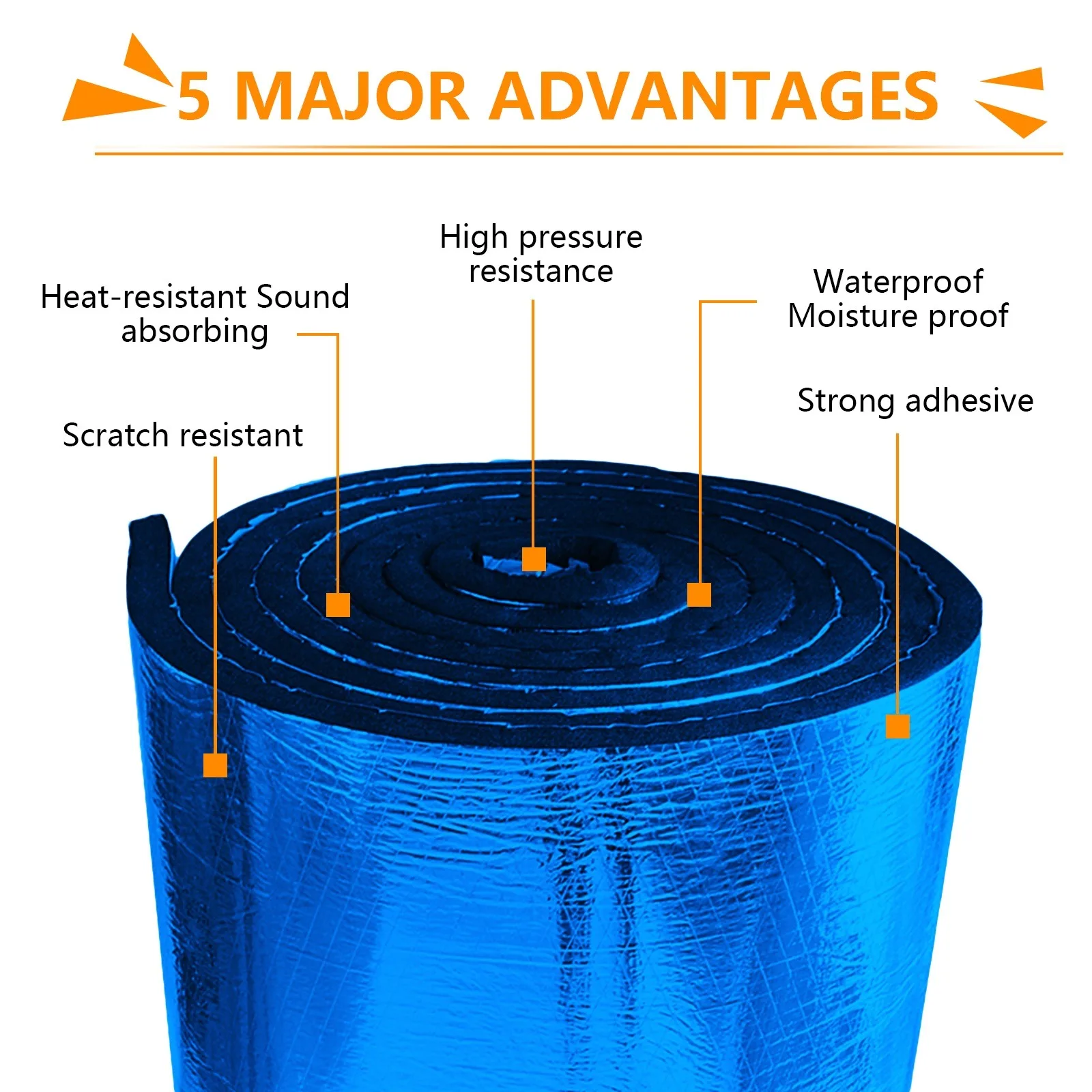 Car Sound Deadener Mat 200x50cm 5/10mm Thicken Noise Heat Deadening Soundproof Dampening Foam Mat for Auto Hood Engine Door Sound Proof Mat Sound Insulation Mat Sound Absorbing Foam Soundproofing Foam Sound Deadener Mat