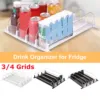 Fridge Drink Organizer Dispenser Canned Beverage Push Rack Self-Sliding Push Soda Can Dispenser Adjustable Width 3 Rows Kitchen 1