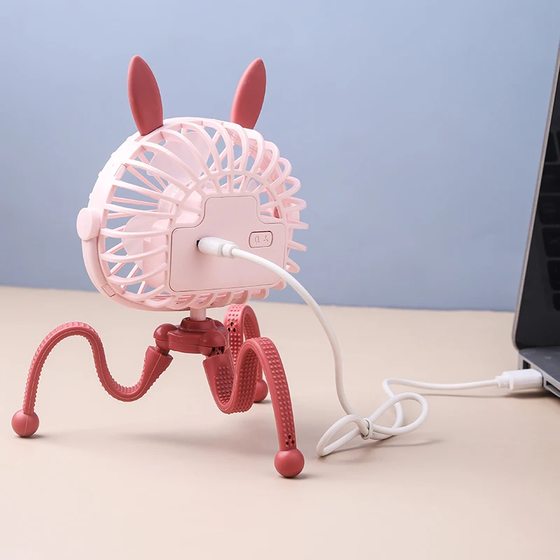 휴대용 USB 충전식 냉각 팬 유모차 선풍기, 개인 휴대용  침대, 카시트 선풍기, 유모차용 야간 조명 포함, 500mah