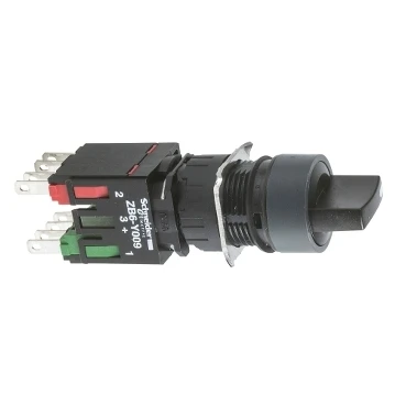 

XB6AD225B Selector switch, Harmony XB6, black round, 16mm, 2 positions, stay put, 1NO + 1NC XB6AD225B