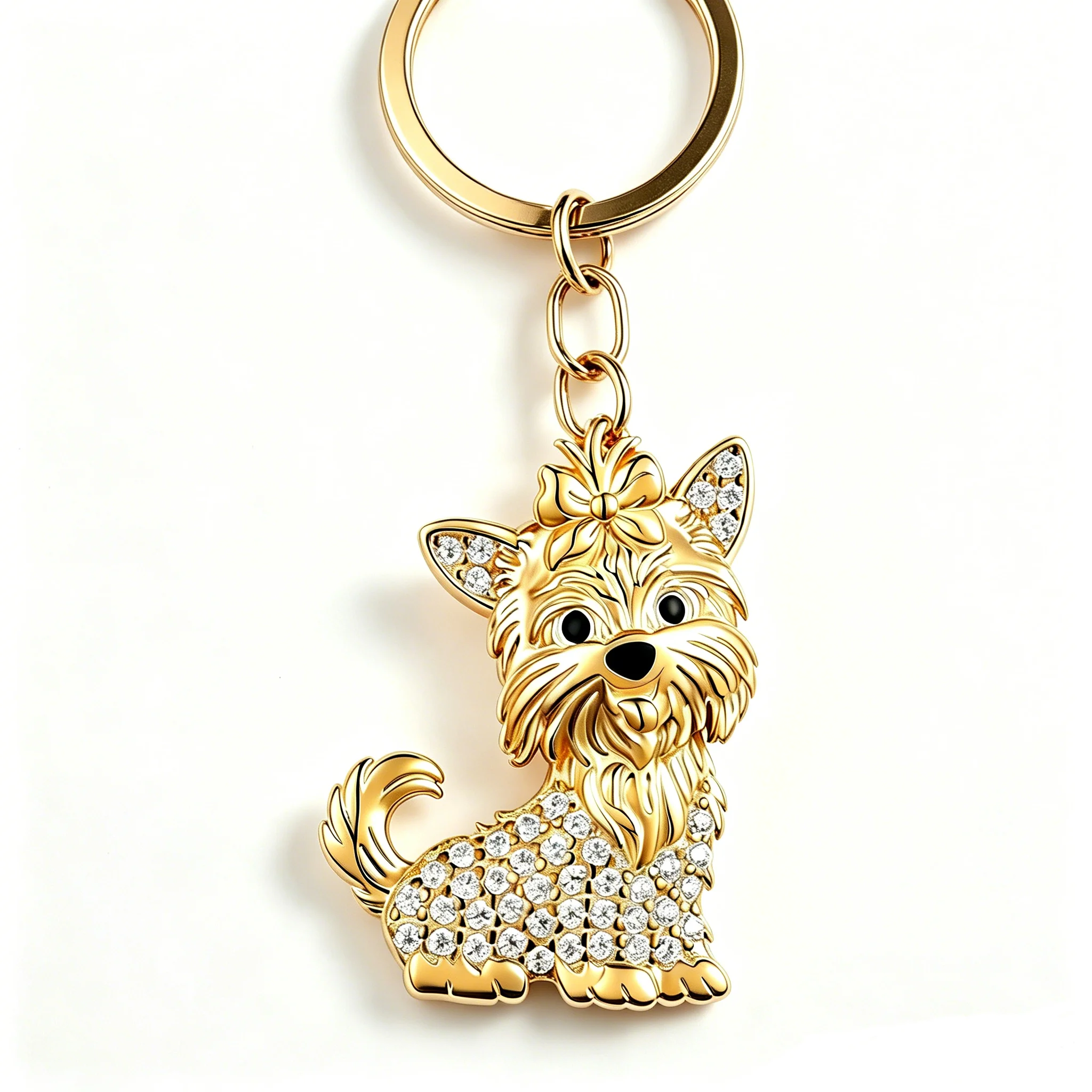 Portachiavi Yorkie, Portachiavi Yorkshire Terrier, Ciondolo Cartone Animato Carino, Ornamento Cane Yorkie, Charm Decorativo per Auto e Borse