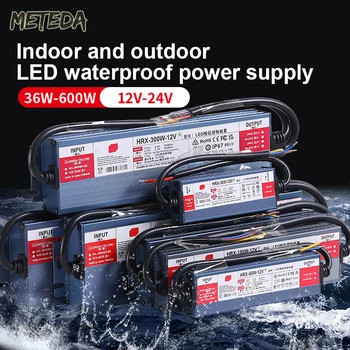IP67 กันน้ําแหล่งจ่ายไฟ DC 12V 24V LED กลางแจ้งหม้อแปลงไฟฟ้า LED 60W 100W 200W 300W 400W 500W 600W 1