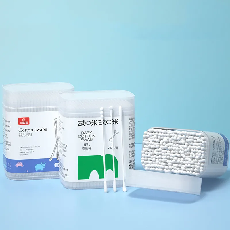 200babycottonswabsdoubleendedsterilecottonswabsspiralheadear