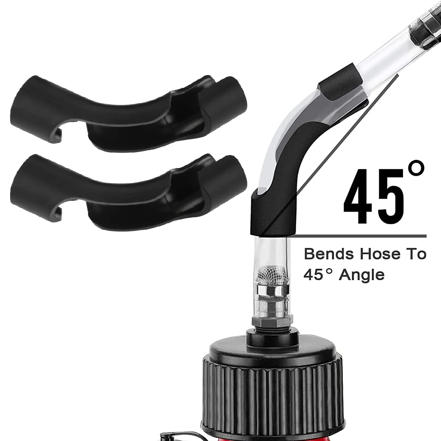 2Pcs 45-Degree Angle Hose Bender For Racing Vp Sportsman Rural King Fuel Tanks,Utility Container,Jug Gas Can,1" Inside Diameter