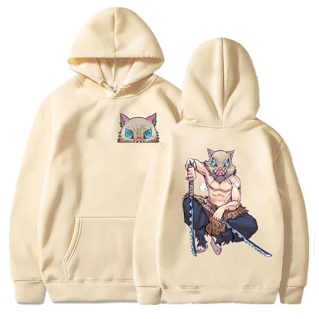 New Anime Hashibira Inosuke Printed Pullover Fashion Women Men Long Sleeve Casual Hooded Personality Sweatshirt 1