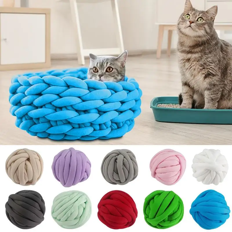 

Chunky Cotton Yarn DIY Hand Knitting Chenille Yarn Cotton Thick Yarn For Scarf Cushion Blanket Yarn Making Pets House Blanket