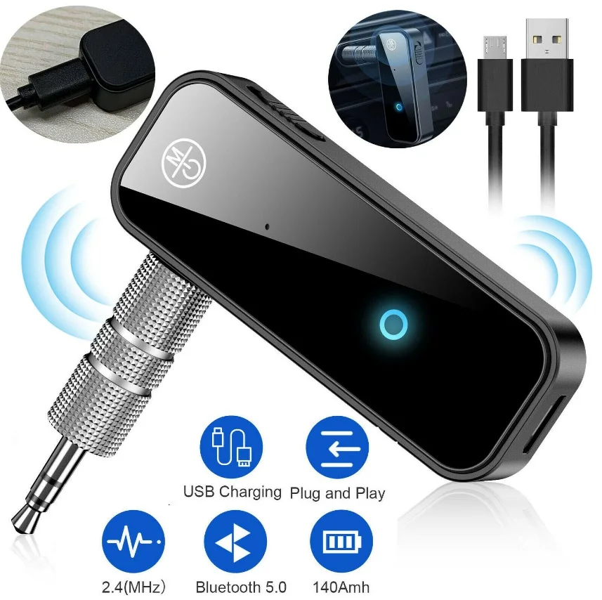 2 в 1 беспроводной Bluetooth-совместимый приемник 5 0 адаптер передатчика 3 мм аудио AUX