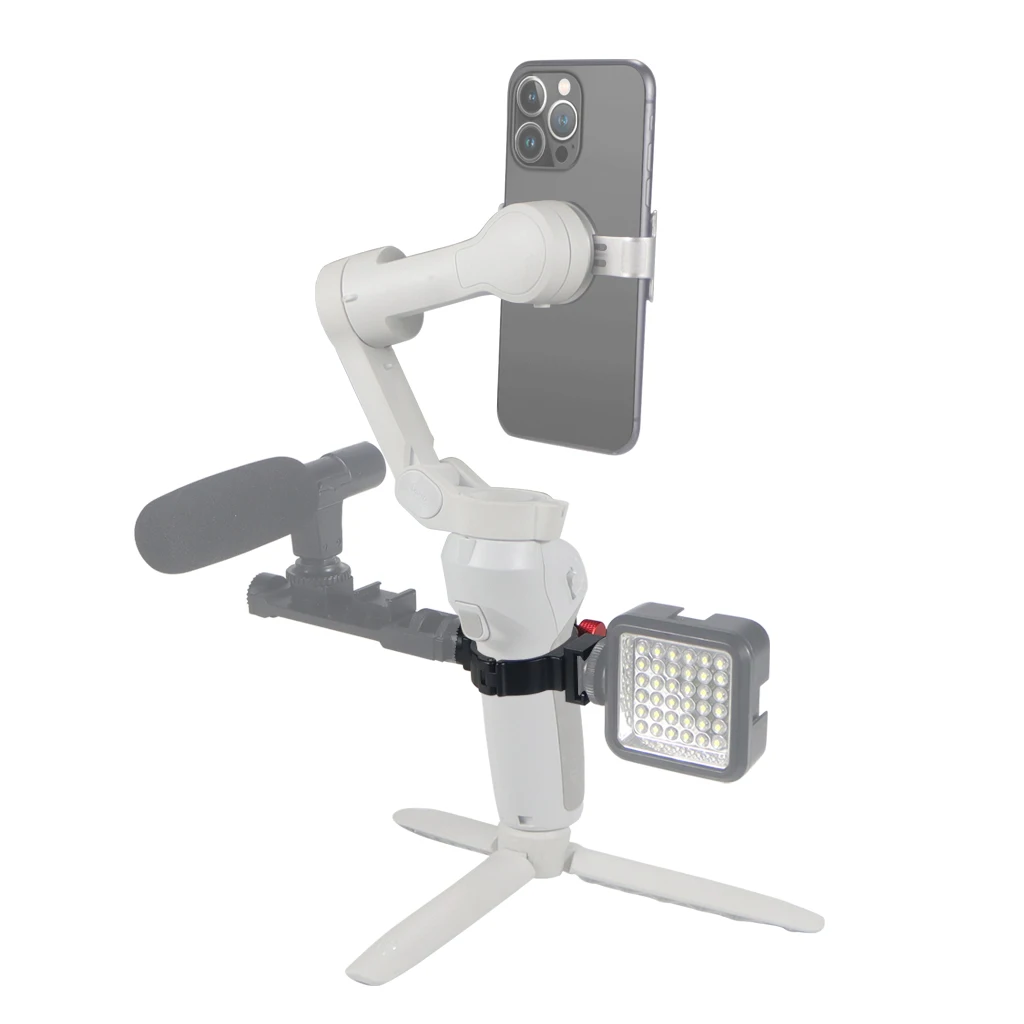 Description Picture 4 of itemGimbal Extension Clip 360 Swivel Cold Shoe Mount Mic Bracket Light Stand for DJI OSMO Mobile 2 3 4 OM5 OM6 Handheld Stabilizer