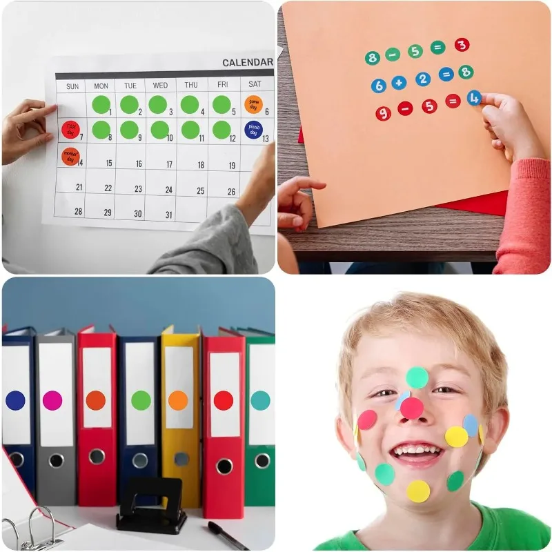 Adesivi a punti colorati Etichette codificate rotonde da 3/4" per l'organizzazione in ufficio, in aula o eventi didattici a casa, vendite in garage e altro ancora- - immagine 4