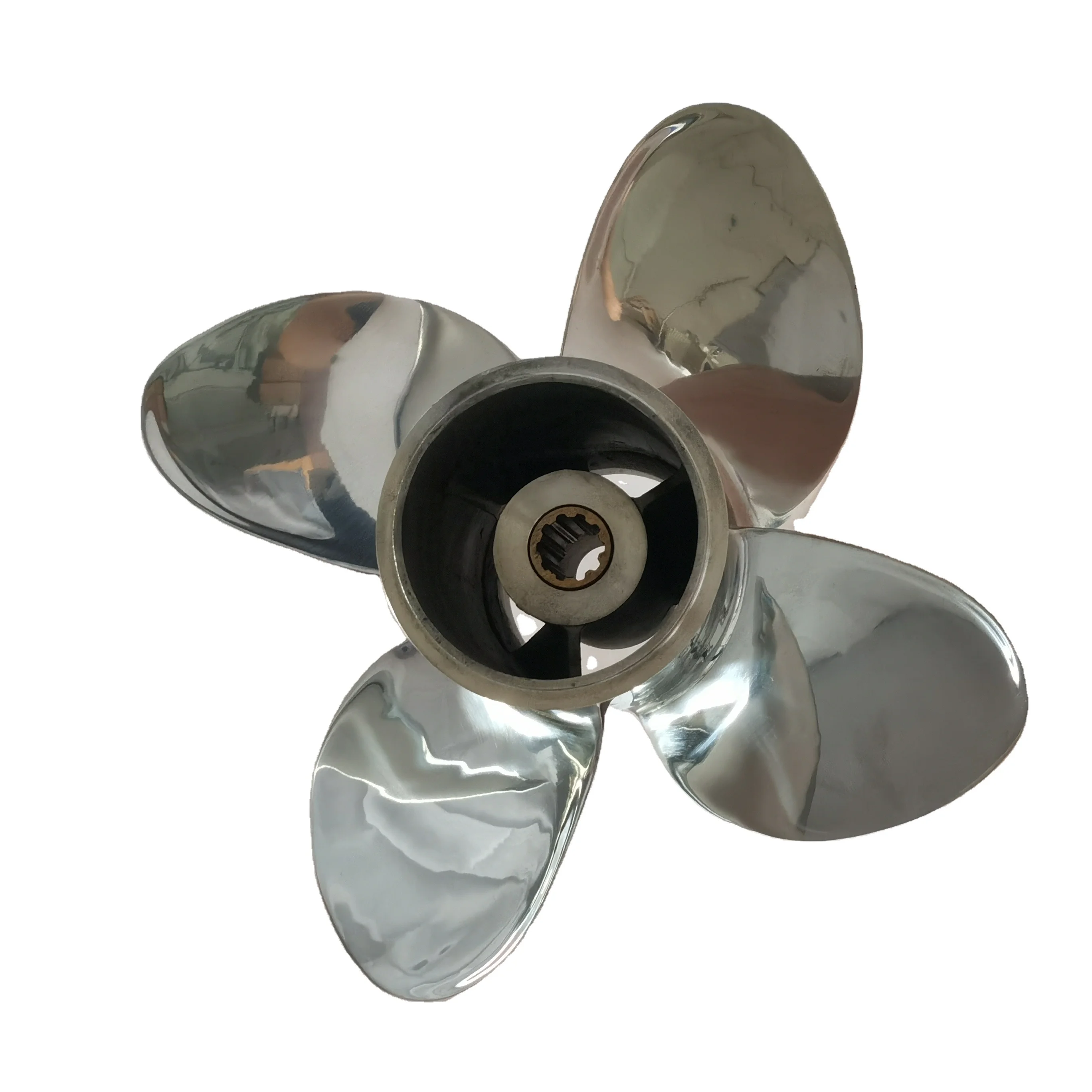 4 Blades STAINLESS STEEL Boat Propeller MARINE OUTBOARD PROPELLER ...