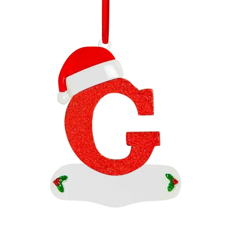 thumbnail image 1 of 2024 Feliz Navidad 26 letras acrílico plano mixto personalizado sombrero rojo árbol de Navidad percha colgante ventana regalo de vacaciones de Año Nuevo, 1 of 5
