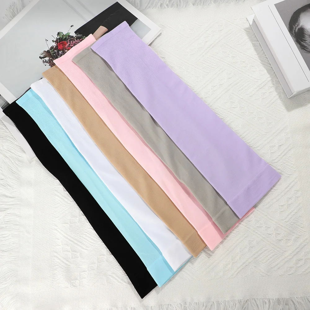 1 Pair Men Women Ice Arm Sleeves Summer Sun UV Protection outdoor Drive Sport Travel White Black Cover