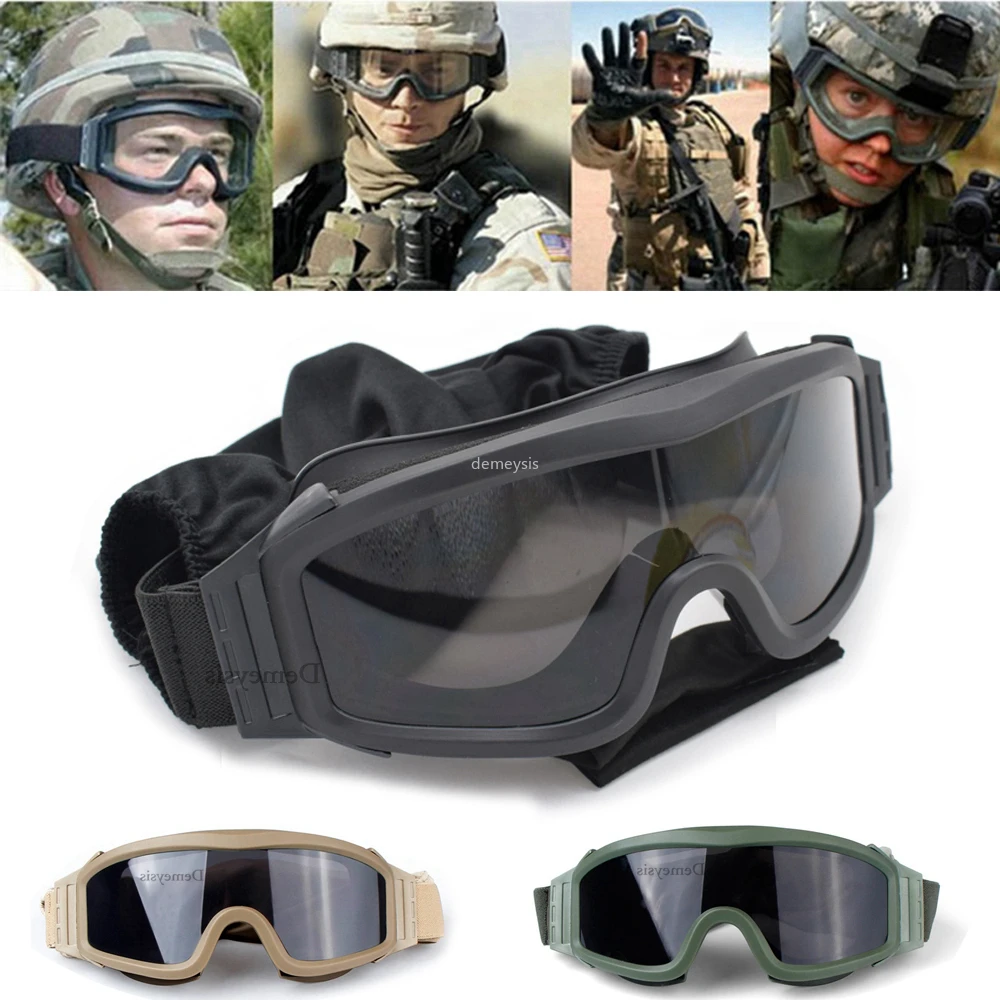 Tactical Airsoft Paintball Goggles Hunting Glasses CS Safety Goggles for Helmet 