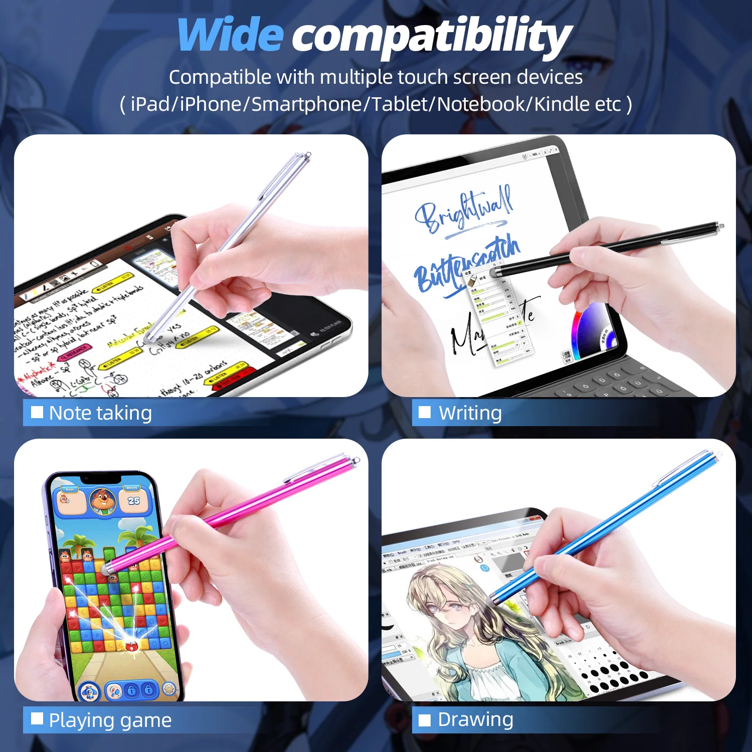 18.5CM Long Capacitive Touchscreen Stylus Pen