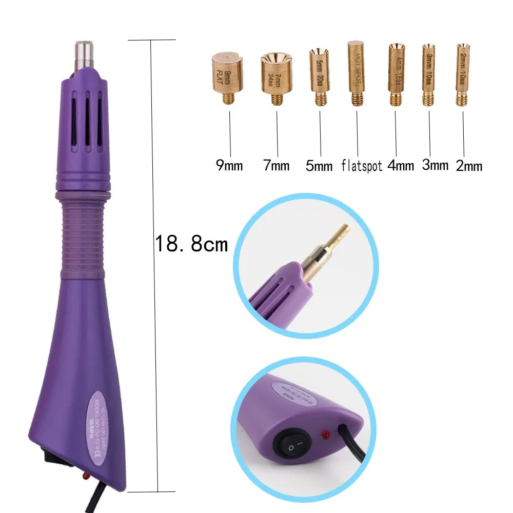 Purple Hotfix Rhinestone Applicator Fast Heating Iron-on