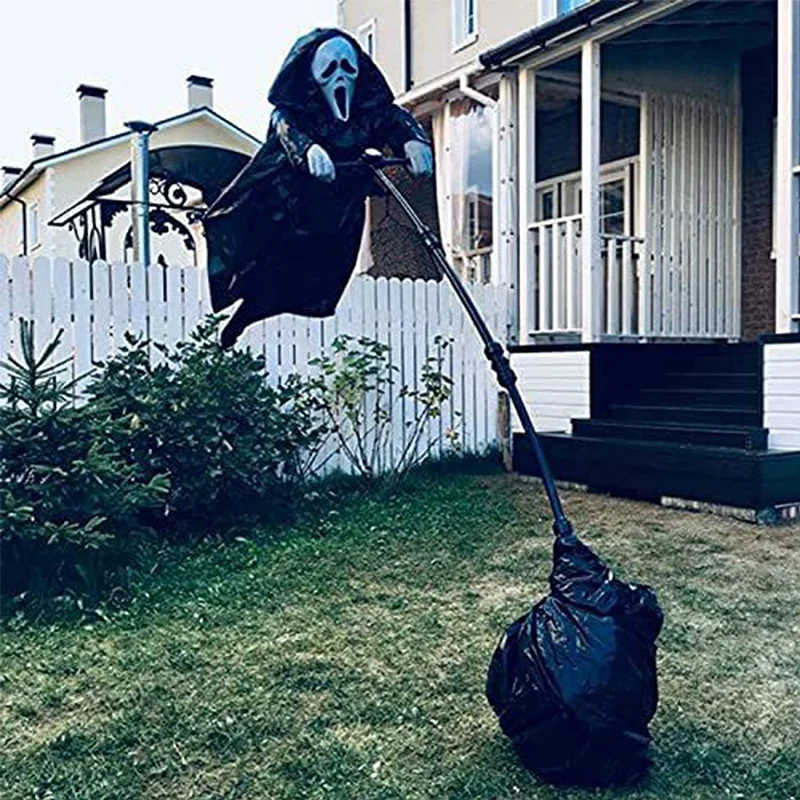 

Syezyo Ghostface Scarecrow Halloween Scary Hanging Ghostface Screaming Scarecrow For Halloween Party Supplies Prop Decoration