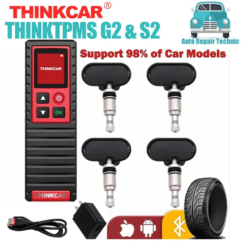 

THINKCAR ThinkTPMS G2 ThinkTool Pro Pros + функциональные модульные Автомобильные диагностические инструменты OBD2, обнаружение давления в шинах по Bluetooth