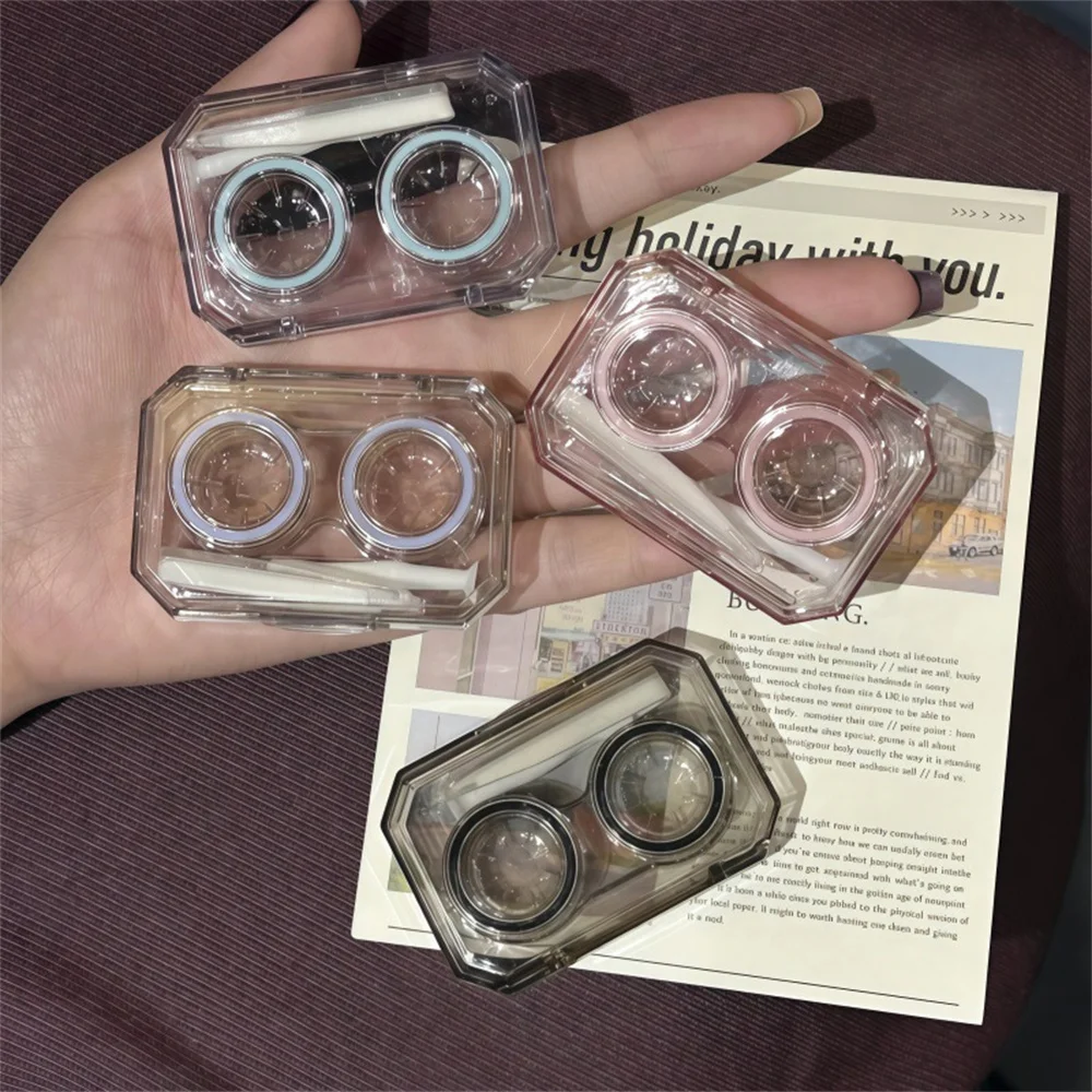 휴대용 렌즈 케이스 휴대용 듀얼 콘택트 렌즈 박스 콘택트 렌즈 케이스 메이크업..