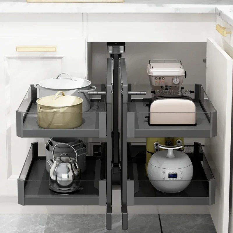 Cabinet Corner Pull-out Basket Kitchen Pot Rack Pull-out Basket Storage Rack Full sale Cabinet Corner