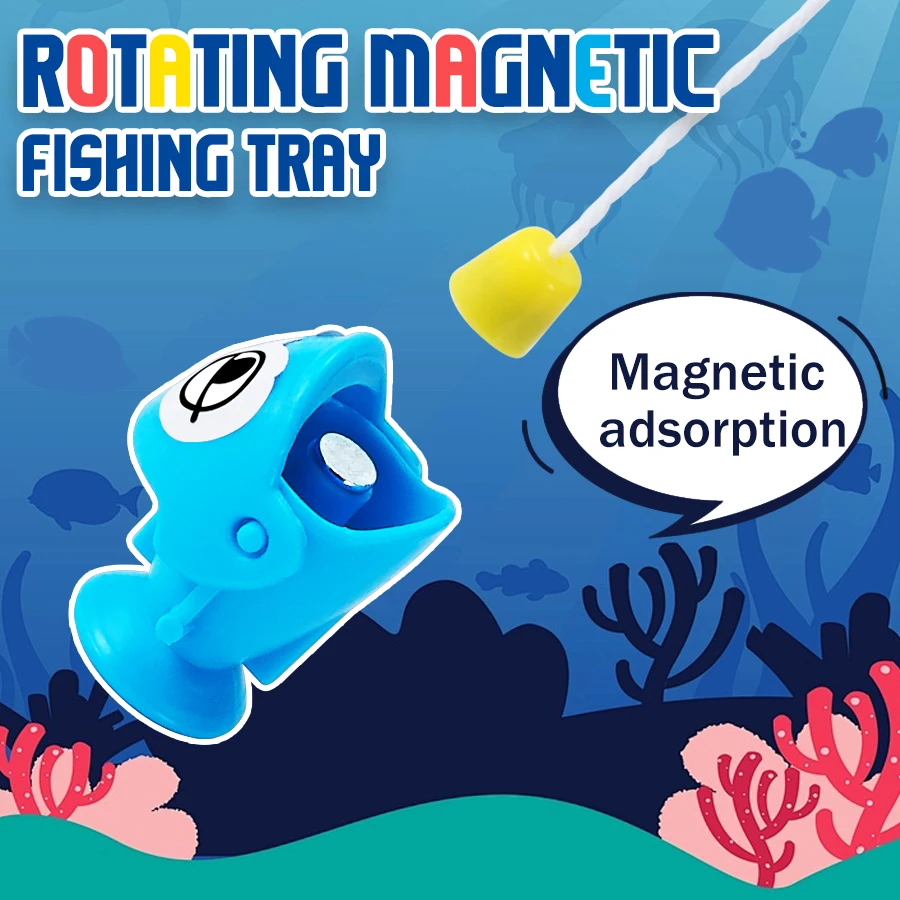 Mini Children's Fishing Toy Magnetic Fishing Rod Windup Chain Spinning Wheel Exercise Hand Eye Coordination Ability wind up toy