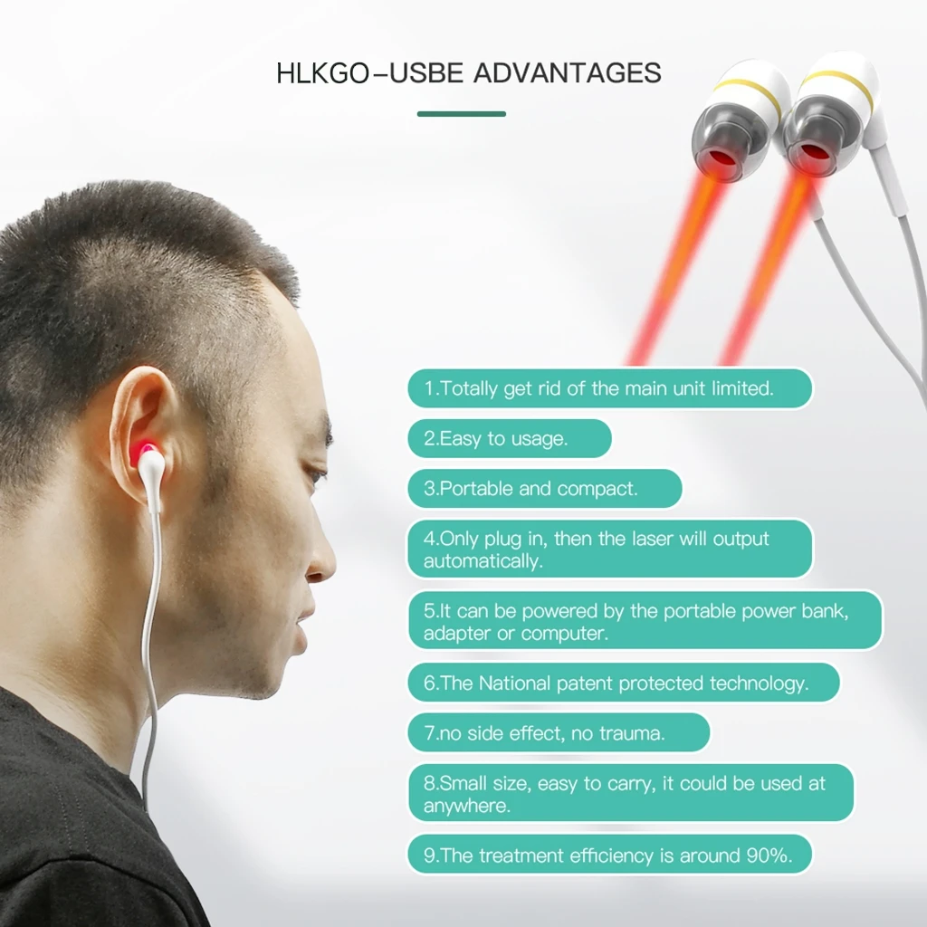 

Ear Laser Therapy 6 Physiotherapy Line 50nm Irradiation Pain Relief Earplug Rehabilitation Anti-inflammation Equipment