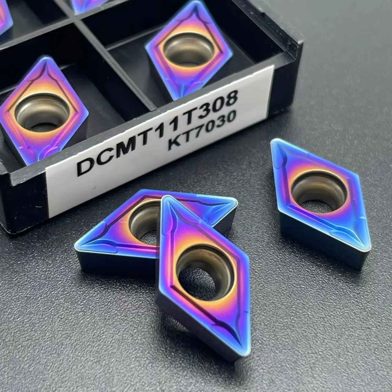 DCMT11T304 DCMT11T308 stainless steel HRC55 nano blue carbide tool DCMT 11T304 hardened high hardness CNC tool