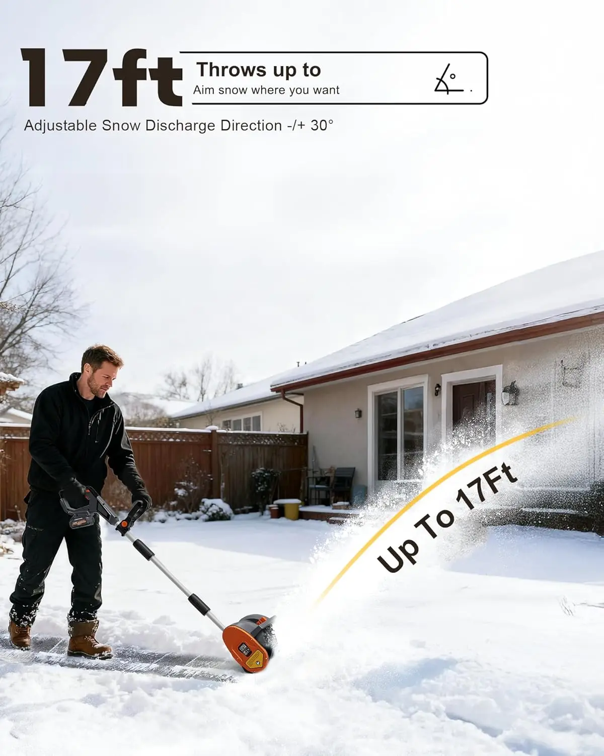 Cordless Snow Shovel, 12-Inch Brushless Snow Blower Compatible with DeWalt 20V MAX Battery, Includes 4.0Ah Battery & Charger Kit