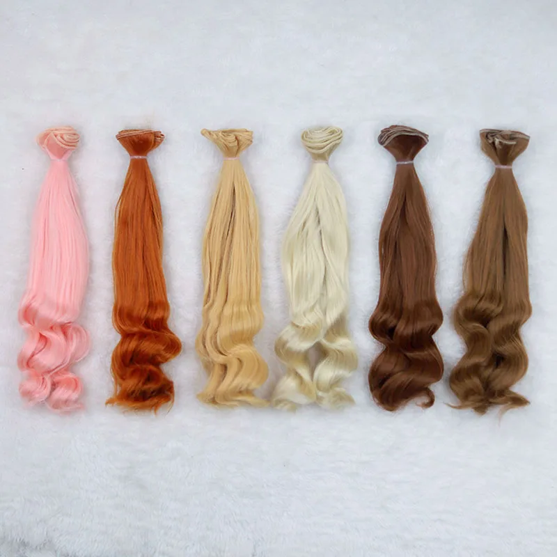 25cm Big Wave Wig High Temperature Heat Resistant Doll Hair For 1/3 1/4 1/6 BJD Diy Curly Wigs Semicircle Buckle Gradient doll wigs toy wigs mohair wig