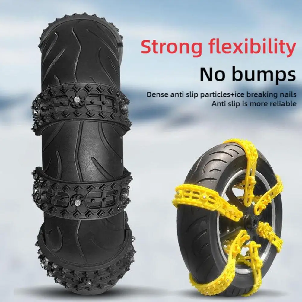 1/5/10pcs Motorcycle Tire Chains Winter Snow Anti-Skid Tyre Cable Ties Outdoor Snow Tire Anti Skid Chain Emergency Accessories