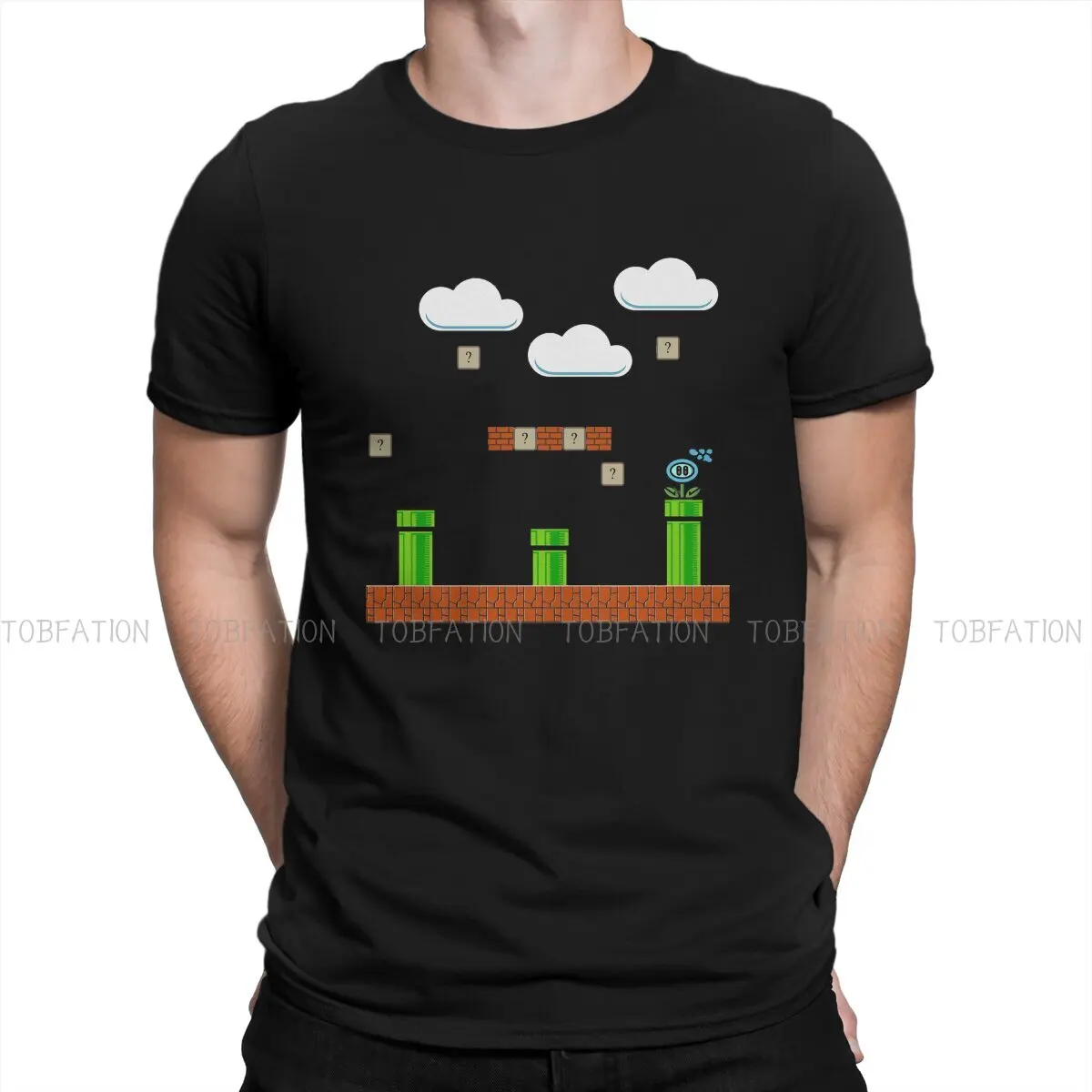 Donkey Kong Game Ground Blocks E Green Tubes Tshirt Large Graphic T Shirt Punk Vendita Calda 100% Cotone Ofertas Abbigliamento Uomo