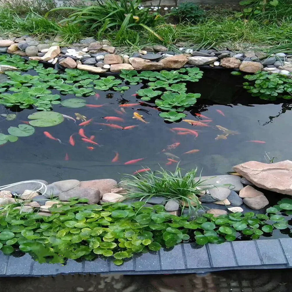 

Heavy Duty Fish Pond Preformed Liners Garden Pool Membrane Reinforced Landscaping HDPE Black Pond Lining 2x4m 2x5m