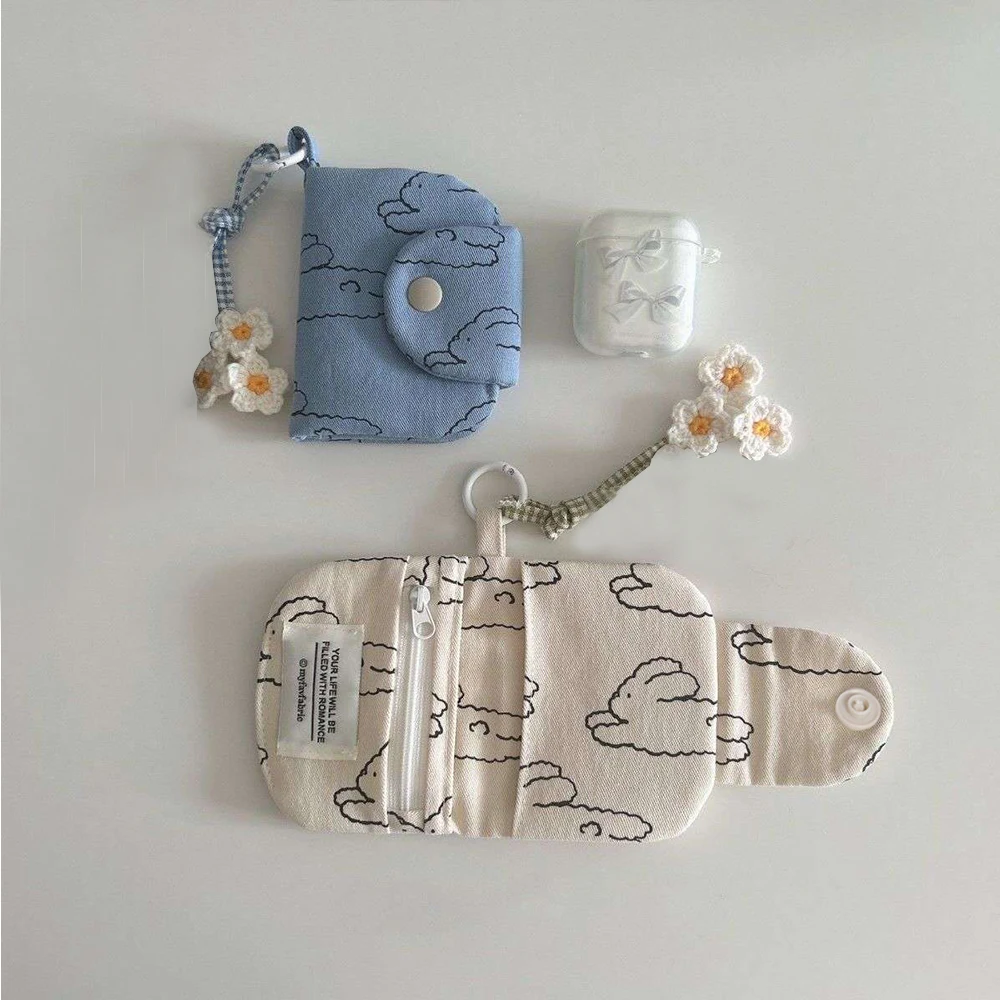 Lovely Cartoon Pouch  Portable Storage Bag Coin Purse Snap Fastener Card Bag Simplicity Cute Card Holder Fashion Casual Wallet