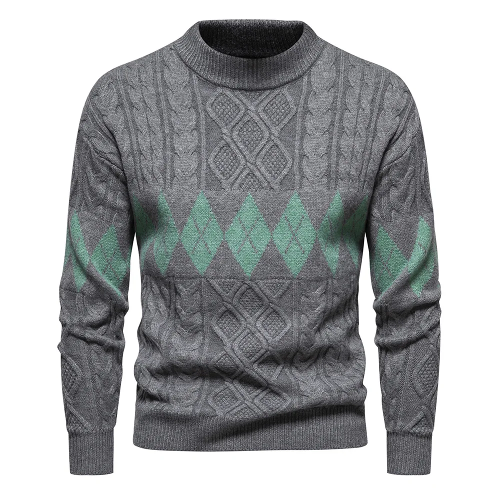 

Men's Color Block Round Neck Pullover Sweater - Stylish, Trendy