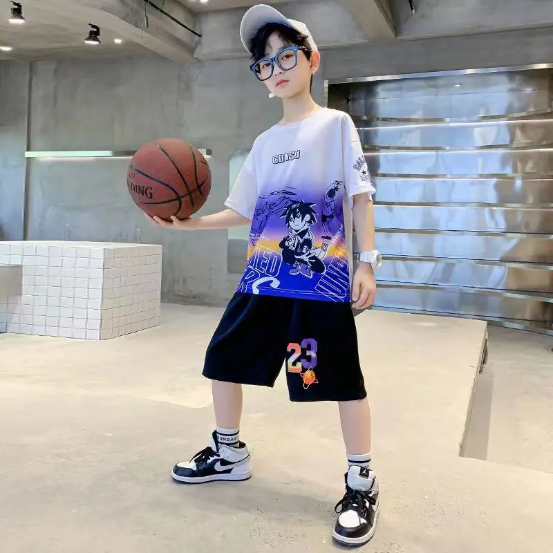 

Baby Boys Summer Clothing Sports Sets Cartoon T shirt+ Short pants 2pcs Suits Boys Tarcksuit Clothes 4 5 6 7 8 10 11 13 15 Years