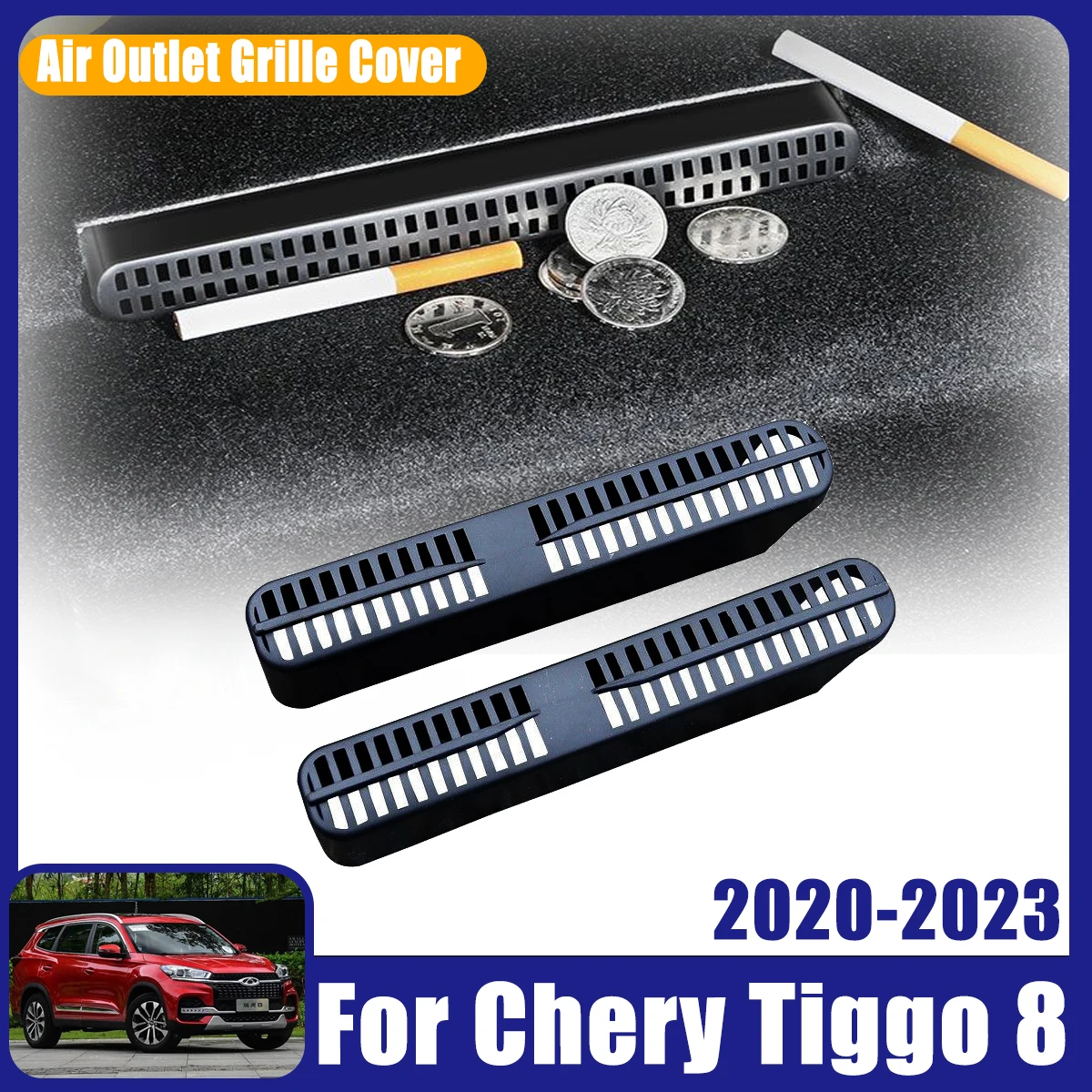 

For Chery Tiggo 8 2020-2023 2021 2022 Car Accessories Under-Seat Air Vent Outlet Cover Sticker Protectors Anti Debris Dust Mesh