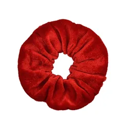 Velvet Scrunchies Collection: Assorted Solid Colors Hair Ties (Color 12 Red)