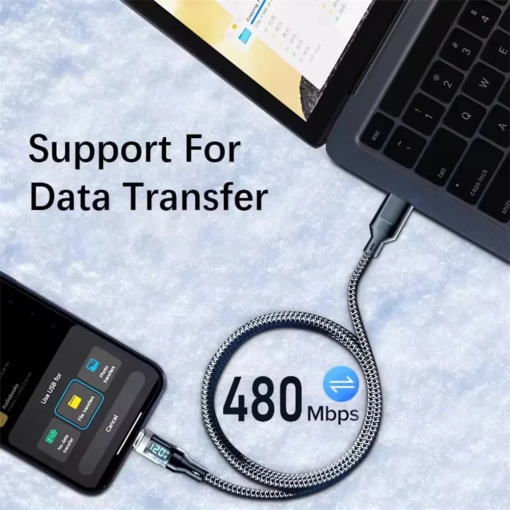 Ultra-Fast 240W Type-C Multifunctional Charging Cable with LED Display