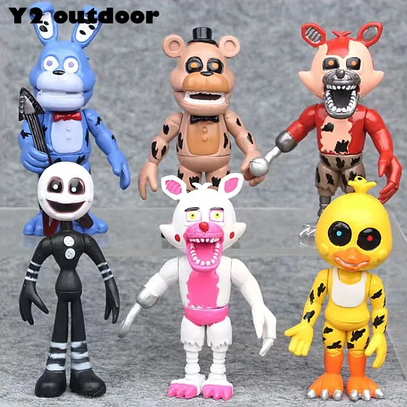 Freddy Fazbear Figures Set Nightmare Freddy Foxy Bonnie Chica Figurine Giunti Mobili Pvc Action Figure Model Toys
