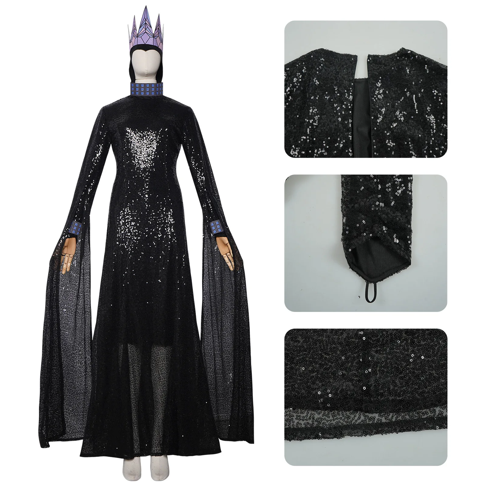 green emerald velvet dress Evil Queen Dress Snow White 2025 Cosplay Costume Grimhilde Vikidoky   VikiDoky