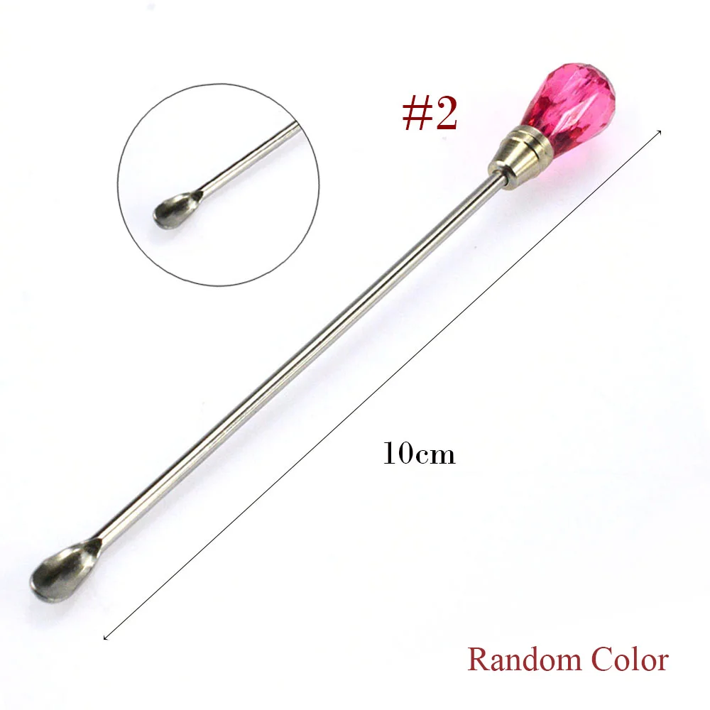 Nail Art Tool Stirring Rod Acrylic Powder Gel Polish Spoon Dotting Pen Manicure Glitter Decor 1pc