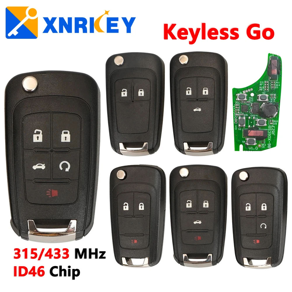 

XNRKEY 2/3/4/5B Keyless Go Smart Remote Key ID46 315/433Mhz for Chevrolet Cruze Aveo Orlando Trax Lacrosse Encore Regal Verano