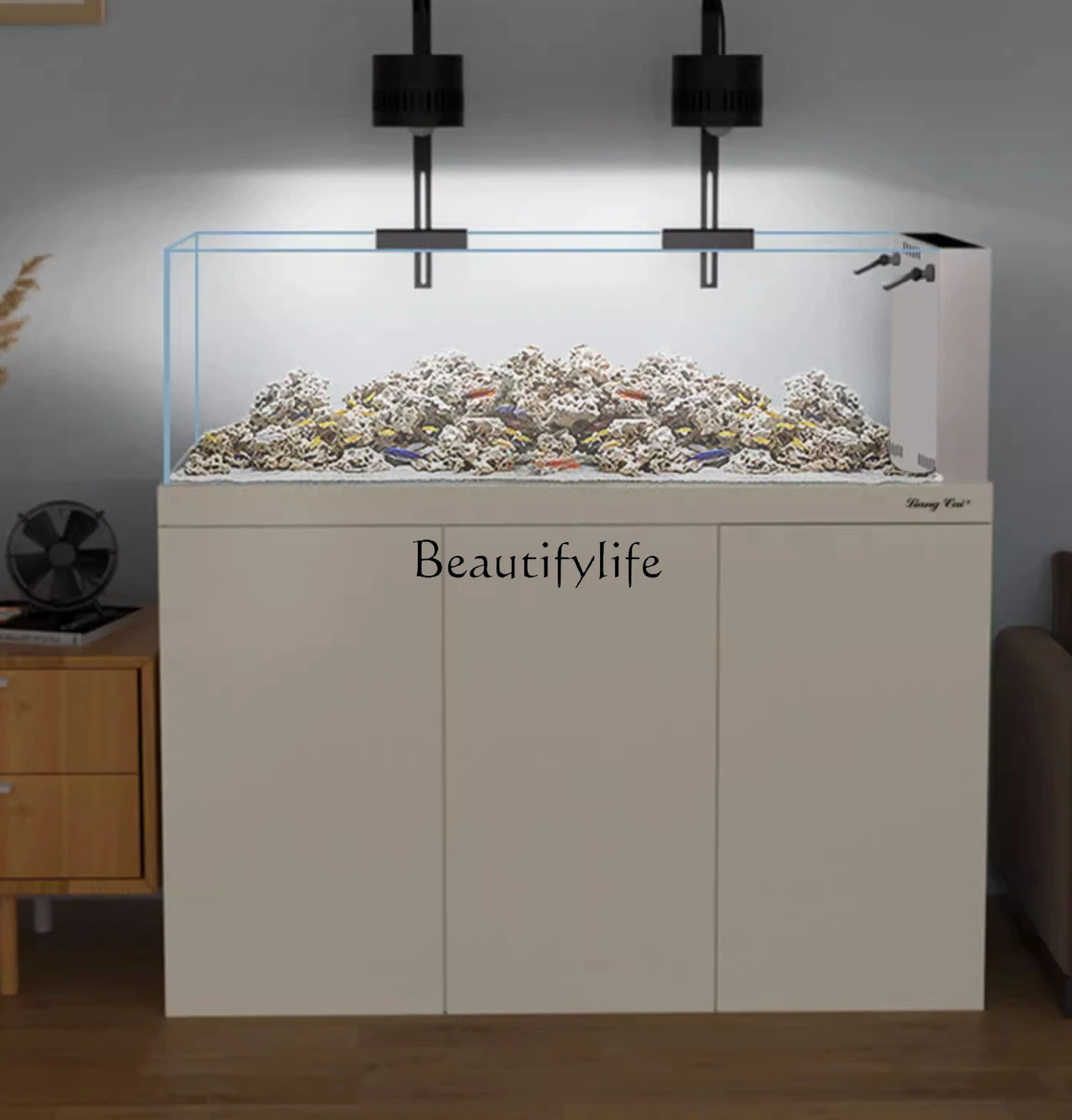 

Aquarium Bottom Filter Living Room Landscape Super White Glass Side Overflow Ecological Fish Tank