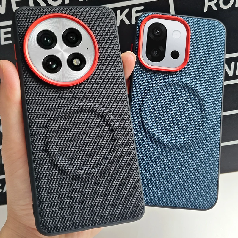 Luxury PU Leather Magnetic Wireless Charging Protective Back Cover Case