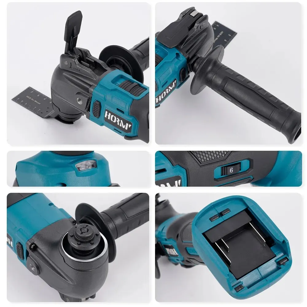 Hormy Oscillating Multifunction Tools Variable Speed Renovator Cutting Trimmer Woodworking Electric Saw For Makita 18V Battery 6