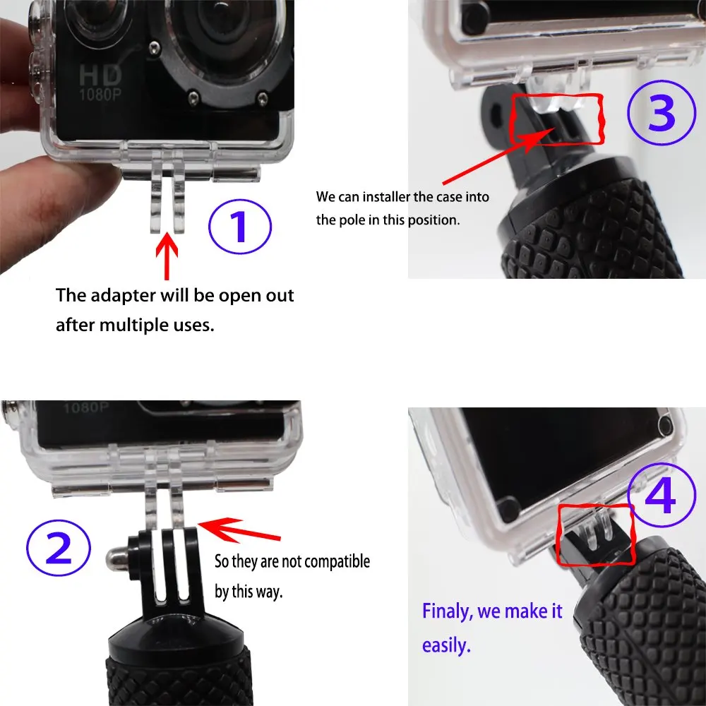 Action Camera Hand Grip Floating Underwater Hand Stick Monopod Pole For GoPro 12 11 10 9 8 Yi SJ4000 DJI Osmo