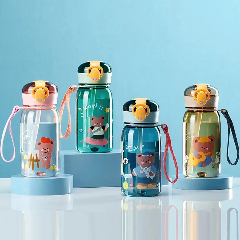 Children's 400ml Travel Water Cup Straw Cup Sports Water Cup