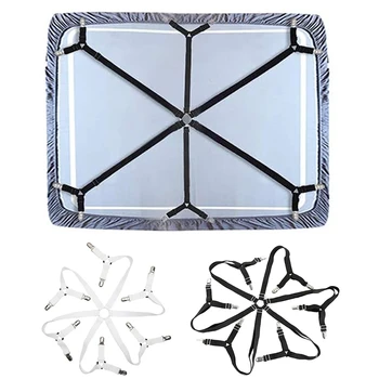 Soporte elástico ajustable para sábanas de cama, sujetadores de Clip de colchón, pinzas de cubierta, Correa antideslizante, 12 Clips