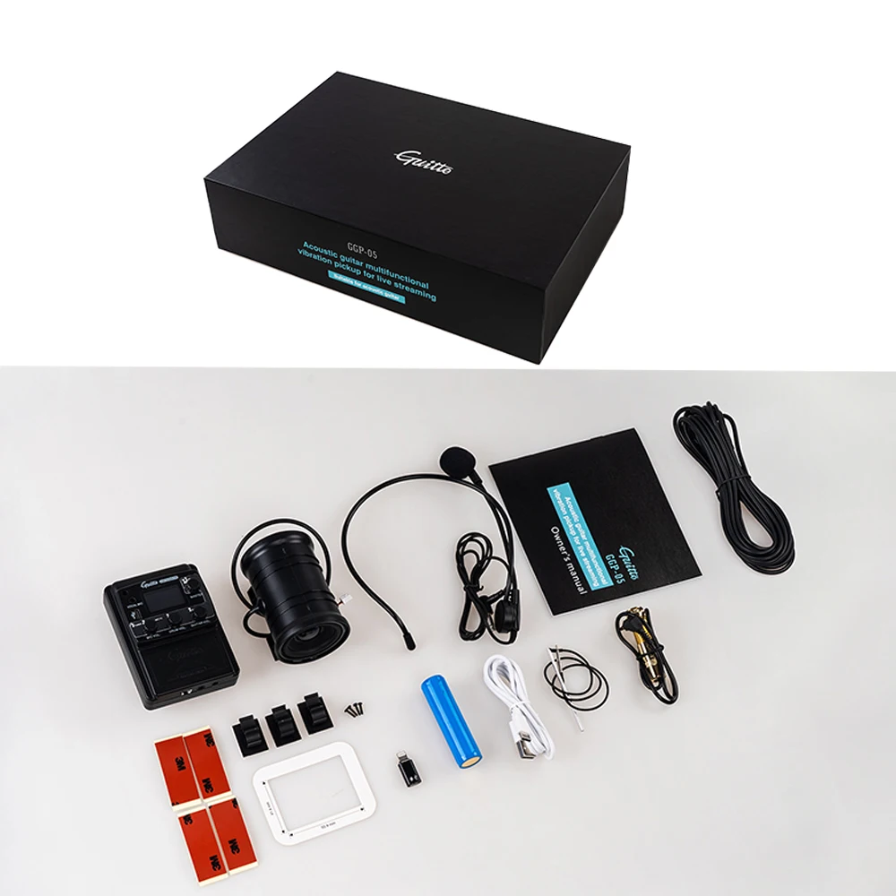Guitto GGP-05 acoustic guitar multifunctional vibration pickup for live streaming JOYO digital live stream EQ with microphone