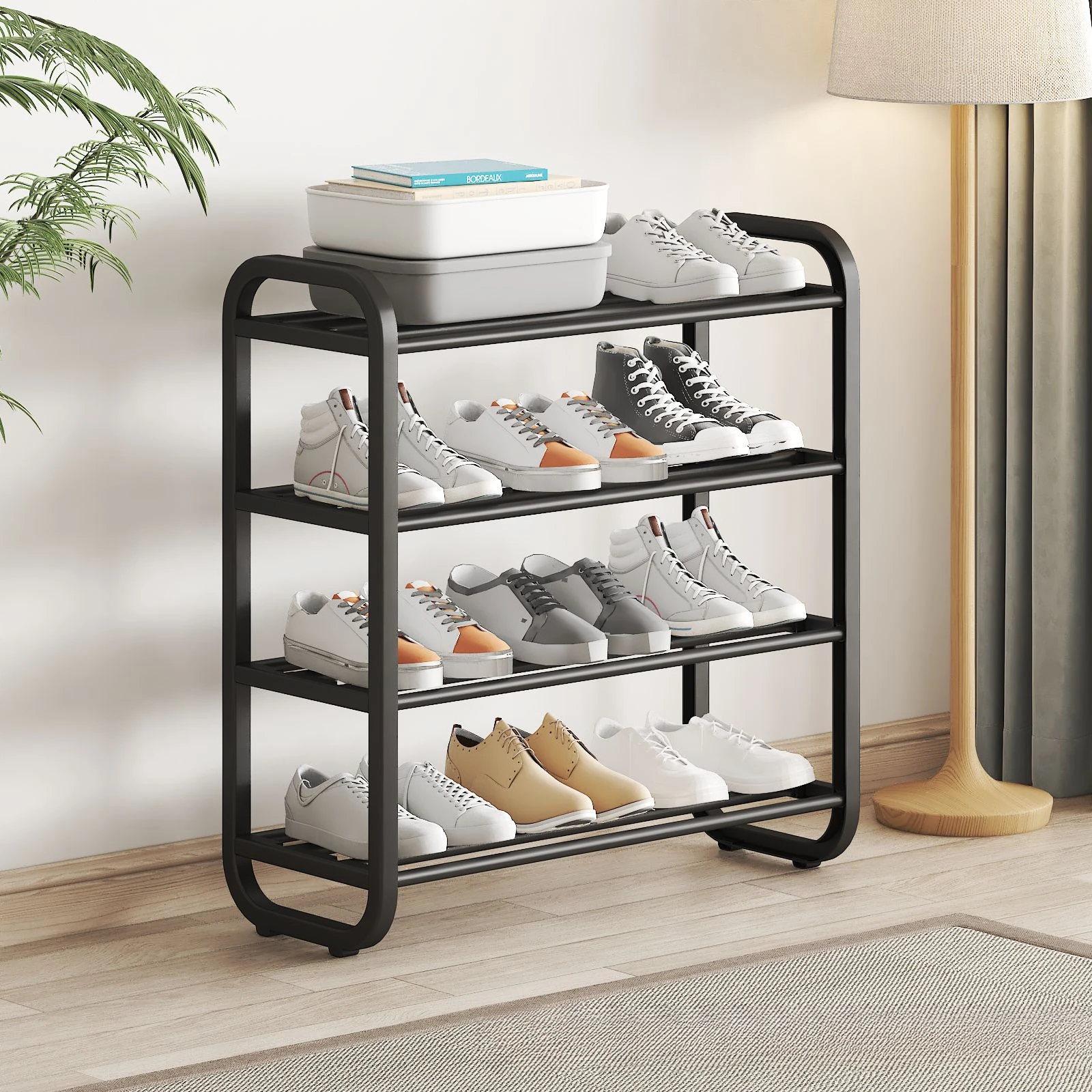 Shoe shelf Household dormitory door simple multi-layer dust storage shoe cabinet small assembly